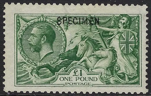 GB KGV SG. 403  N72 (1) t. £1 Green Seahorse