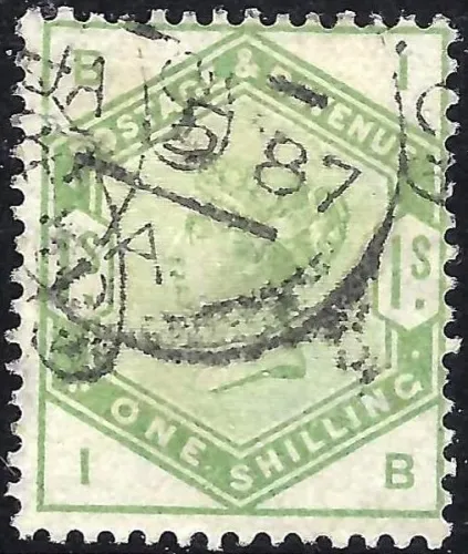 GB QV SG196 1/- Dull Green (IB)