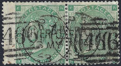 GB QV SG 90 1s Green Plate 1 (RE, RF) Pair