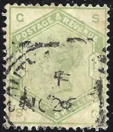 GB QV SG196 1/- Dull Green (SG)