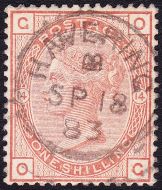 SG 163 1/- Orange-Brown Plate 14 (OG) VFU