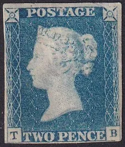 GB QV SG5 1840 2d Blue Plate 1 (TB) MH