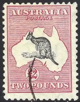 Australia SG138 £2 Kangaroo & Map High Value (VFU).