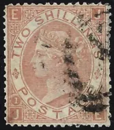 GB qv sg.121 2/- brown (je) sg cat £3,800