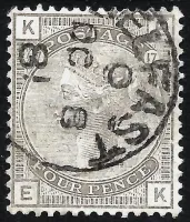 GB QV SG160 4d Grey-Brown Plate 17 Wmk Large Crown