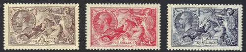 GB QV SG.450 - 452 N73 - N75 Complete Set of 1934 Re-Engraved Seahorses (MH) SG CAT £700