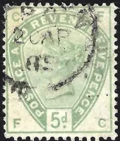 GB QV SG193 5d Dull Green (FC)