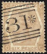 GB QV SG123 6d Pale Buff Plate 12 (GC)