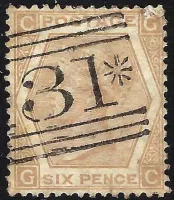 GB QV SG123 6d Pale Buff Plate 12 (GC)