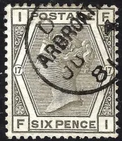 GB QV SG146 6D Grey Plate 17 (FI)