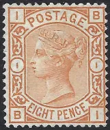 GB QV SG156 8d Orange (BI) MLH