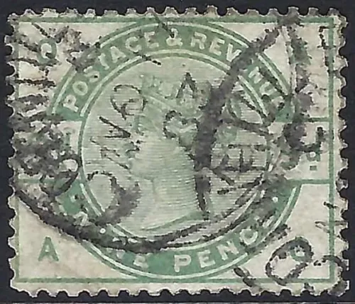 GB QV SG195 9d Dull Green (AQ)