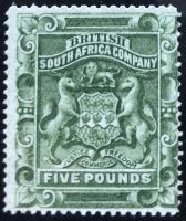 SG12 £5 British South Africa Company Rhodesia Unused with Cert