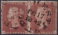 SG.8va 1d Reds Plate 20 (OH, OI) with DORCHESTER Circular Town Cancel