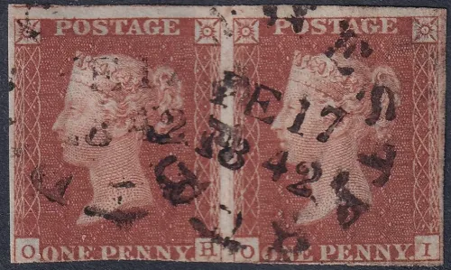 SG.8va 1d Reds Plate 20 (OH, OI) with DORCHESTER Circular Town Cancel