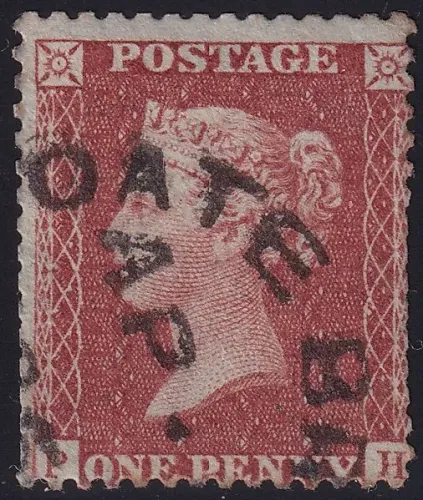 GB QV SG.29 C8 1d Red with Scarce COATE BRIDGE Cancel