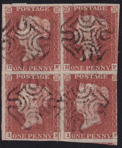 SG8th 1d Reds Plate 36 with GREENOCK Maltese Crosses