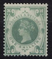 SG 211 1/- Dull Green UM 1887 Golden Jubilee