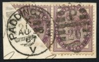 SG172 1d Lilac Bisected Pair On Piece