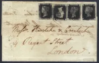 SG2 1d Black Plate 5 Cover (JD, JF, KC, KD) to London