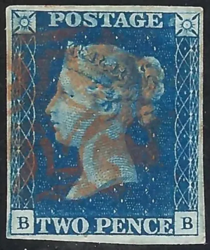 SG5f 2d Blue Plate 2 (BB) with Red Maltese Cross