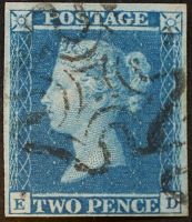 SG13 1841 2d Blue Plate 3 (ED)