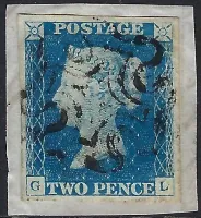 SG5 2d Blue Plate 1 (GL) with Black MX on Piece