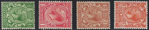 GBKGV SG 418a-421b 1924-26 ½d-2d, wmk Block Cypher SIDEWAYS. Fresh MNH. cat £288 MNH.