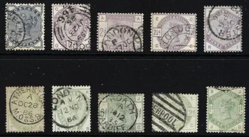 SG187 - 196 Lilac & Greens Issue