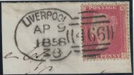 SG40 1d Red Plate 52 (RC) with LIVERPOOL Spoon Cancel