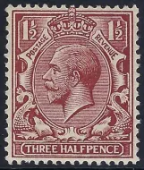 B kgv 363a no watermark Variety. 1½d Brown (MNH)