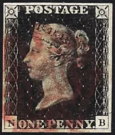 GB QV SG2 1d Black Plate 6 (NB)