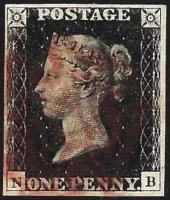 GB QV SG2 1d Black Plate 6 (NB)