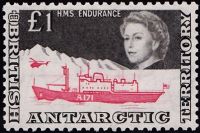 SG 15a BRITISH ANTARCTIC TERRITORY 1969 £ 1.- HMS 'ENDURANCE' (Red & Black) UM