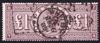 SG 185 £1 Brown-Lilac (TB) FU