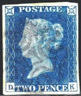 SG.5 2d Blue Plate 2 (DK) with Faint Black MX
