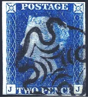 SG.4 2d Deep Blue Plate 2 (JJ) with London II Broken Points MX