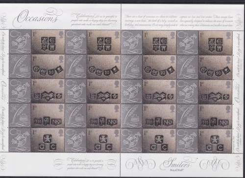 LS04 2001 Occasions Royal Mail Generic Smilers Sheet