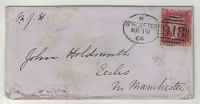 SG40 1d Red Plate 43 (IJ) WORCESTER Spoon Cancel on Cover